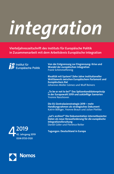 Cover der Ausgabe: integration Jahrgang 42 (2019), Heft 4