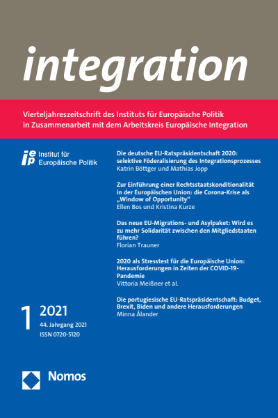 Cover der Ausgabe: integration Jahrgang 44 (2021), Heft 1