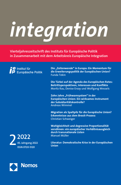 Cover der Ausgabe: integration Jahrgang 45 (2022), Heft 2