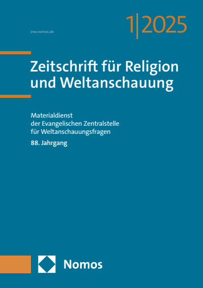 Cover of Volume: Zeitschrift für Religion und Weltanschauung (ZRW) Volume 88 (2025), Edition 1