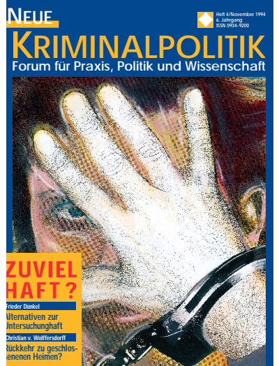 Cover der Ausgabe: NK Neue Kriminalpolitik Jahrgang 6 (1994), Heft 4