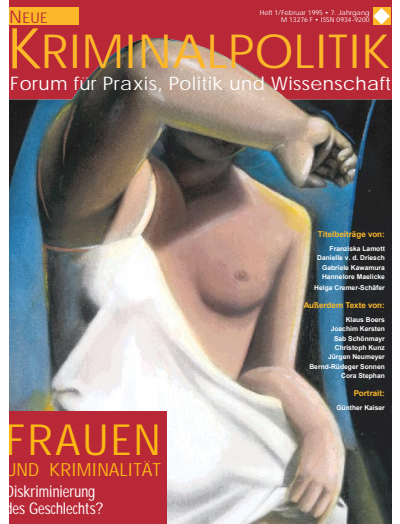 Cover der Ausgabe: NK Neue Kriminalpolitik Jahrgang 7 (1995), Heft 1