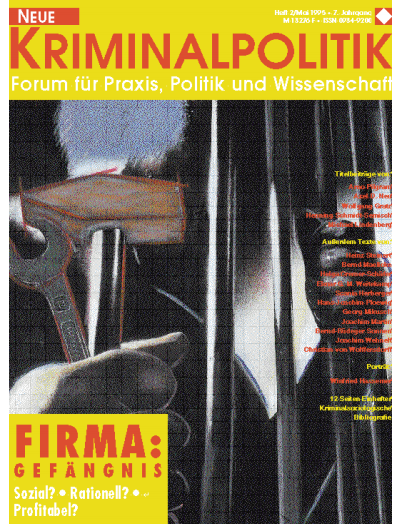 Cover der Ausgabe: NK Neue Kriminalpolitik Jahrgang 7 (1995), Heft 2