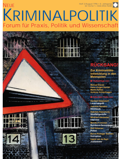Cover der Ausgabe: NK Neue Kriminalpolitik Jahrgang 8 (1996), Heft 3