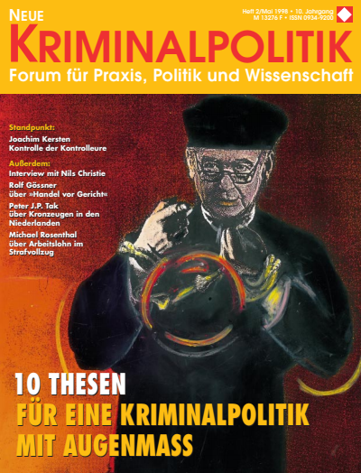 Cover der Ausgabe: NK Neue Kriminalpolitik Jahrgang 10 (1998), Heft 2