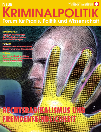 Cover der Ausgabe: NK Neue Kriminalpolitik Jahrgang 11 (1999), Heft 2
