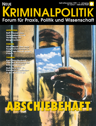 Cover der Ausgabe: NK Neue Kriminalpolitik Jahrgang 11 (1999), Heft 4