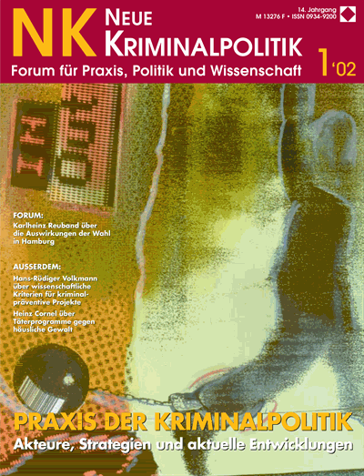 Cover der Ausgabe: NK Neue Kriminalpolitik Jahrgang 14 (2002), Heft 1