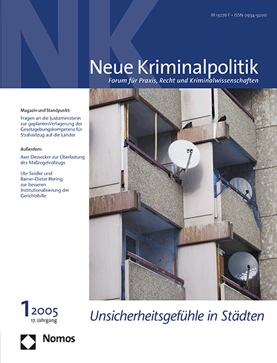 Cover der Ausgabe: NK Neue Kriminalpolitik Jahrgang 17 (2005), Heft 1