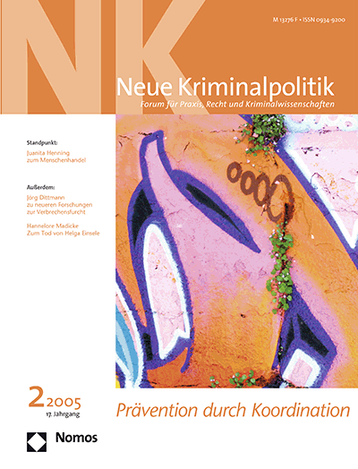 Cover der Ausgabe: NK Neue Kriminalpolitik Jahrgang 17 (2005), Heft 2