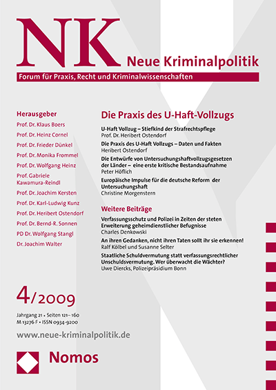 Cover der Ausgabe: NK Neue Kriminalpolitik Jahrgang 21 (2009), Heft 4