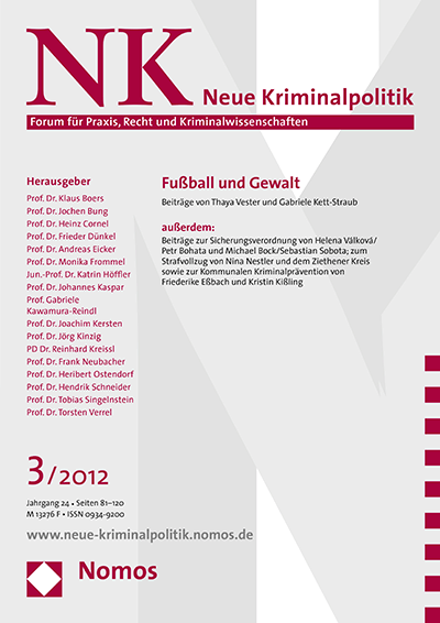Cover der Ausgabe: NK Neue Kriminalpolitik Jahrgang 24 (2012), Heft 3