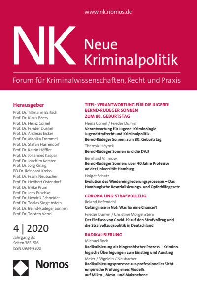 Cover der Ausgabe: NK Neue Kriminalpolitik Jahrgang 32 (2020), Heft 4