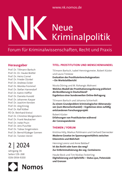 Cover der Ausgabe: NK Neue Kriminalpolitik Jahrgang 36 (2024), Heft 2