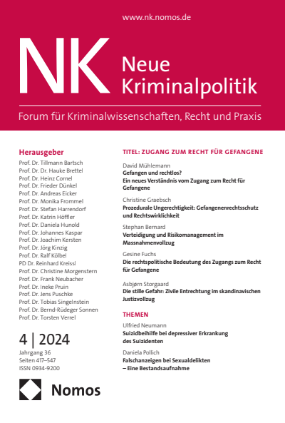 Cover der Ausgabe: NK Neue Kriminalpolitik Jahrgang 36 (2024), Heft 4