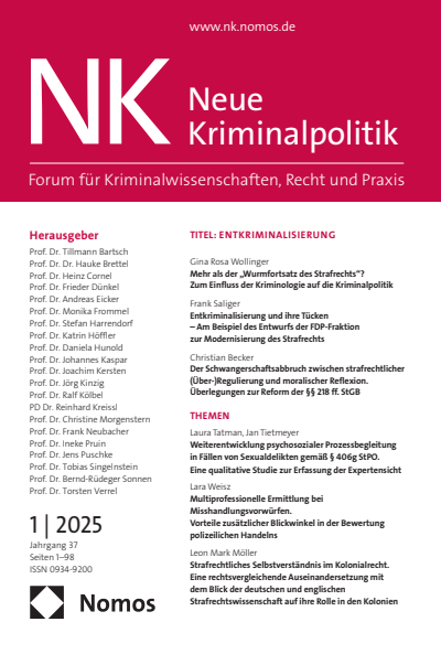 Cover der Ausgabe: NK Neue Kriminalpolitik Jahrgang 37 (2025), Heft 1