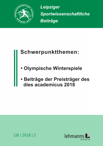 Cover der Ausgabe: Leipziger Sportwissenschaftliche Beiträge Jahrgang 59 (2018), Heft 2