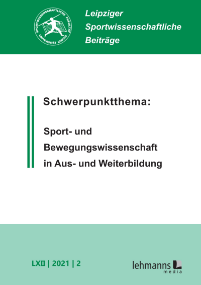 Cover der Ausgabe: Leipziger Sportwissenschaftliche Beiträge Jahrgang 62 (2021), Heft 2