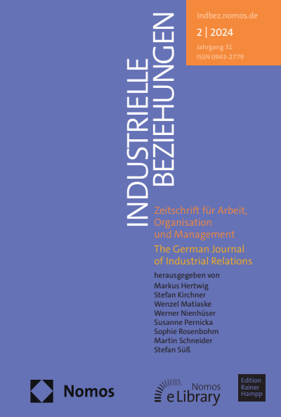 Cover of Volume: Industrielle Beziehungen Volume 31 (2024), Edition 2