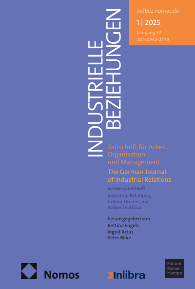 Cover der Ausgabe: Industrielle Beziehungen Jahrgang 32 (2025), Heft 1