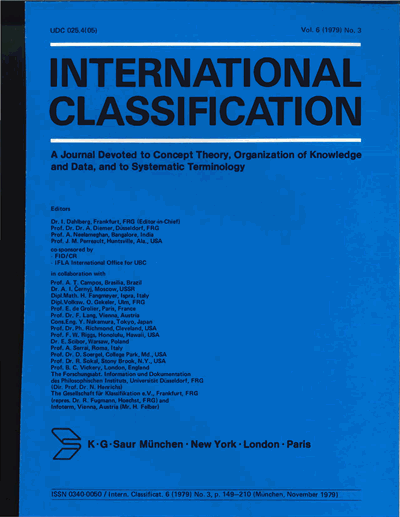 Cover der Ausgabe: KO KNOWLEDGE ORGANIZATION Jahrgang 6 (1979), Heft 3