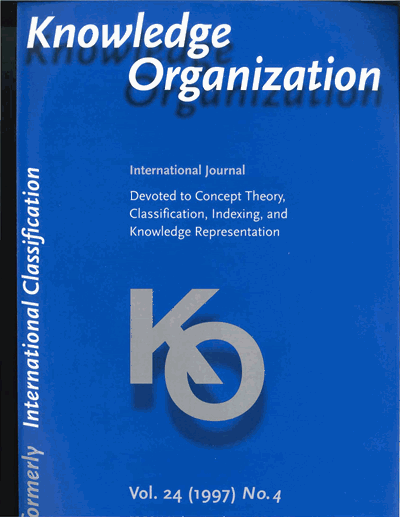 Cover der Ausgabe: KO KNOWLEDGE ORGANIZATION Jahrgang 24 (1997), Heft 4