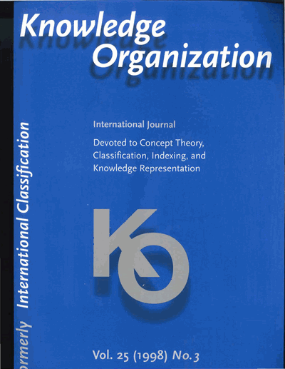 Cover of Volume: KO KNOWLEDGE ORGANIZATION Volume 25 (1998), Edition 3