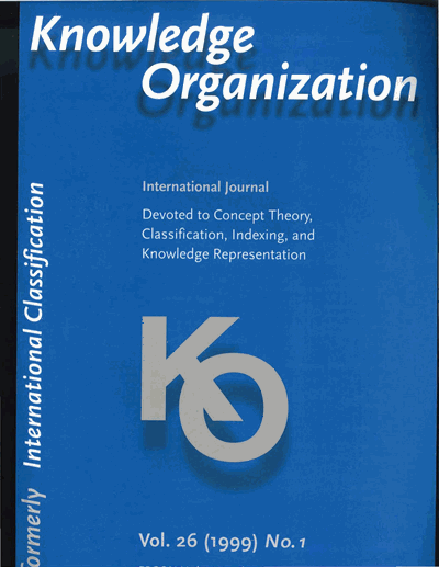 Cover der Ausgabe: KO KNOWLEDGE ORGANIZATION Jahrgang 26 (1999), Heft 1