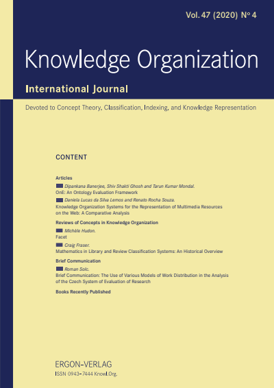 Cover der Ausgabe: KO KNOWLEDGE ORGANIZATION Jahrgang 47 (2020), Heft 4