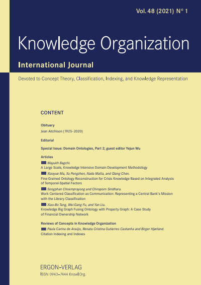 Cover der Ausgabe: KO KNOWLEDGE ORGANIZATION Jahrgang 48 (2021), Heft 1
