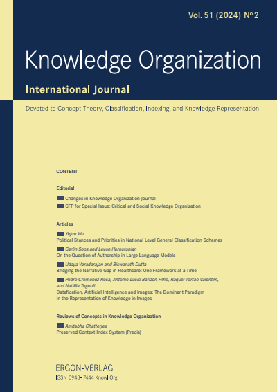 Cover der Ausgabe: KO KNOWLEDGE ORGANIZATION Jahrgang 51 (2024), Heft 2