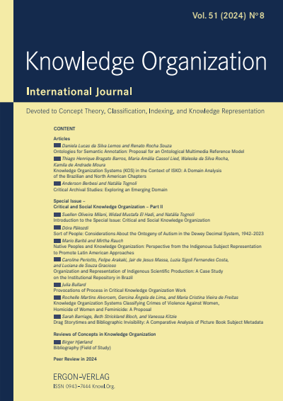 Cover der Ausgabe: KO KNOWLEDGE ORGANIZATION Jahrgang 51 (2024), Heft 8