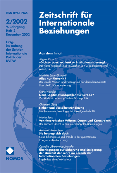 Cover of Volume: ZIB Zeitschrift für Internationale Beziehungen Volume 9 (2002), Edition 2