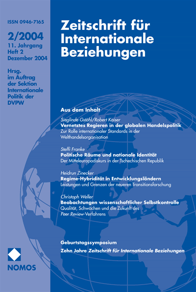 Cover of Volume: ZIB Zeitschrift für Internationale Beziehungen Volume 11 (2004), Edition 2