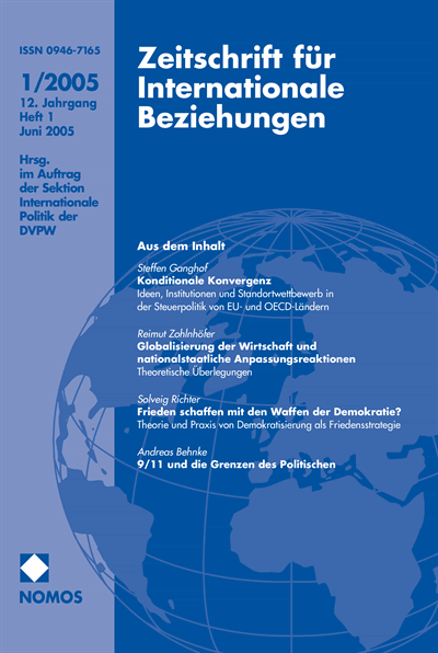 Cover of Volume: ZIB Zeitschrift für Internationale Beziehungen Volume 12 (2005), Edition 1