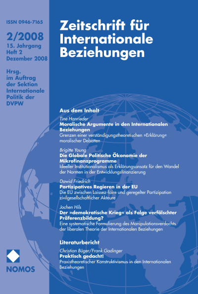 Cover of Volume: ZIB Zeitschrift für Internationale Beziehungen Volume 15 (2008), Edition 2