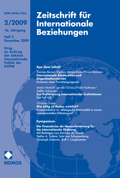 Cover of Volume: ZIB Zeitschrift für Internationale Beziehungen Volume 16 (2009), Edition 2
