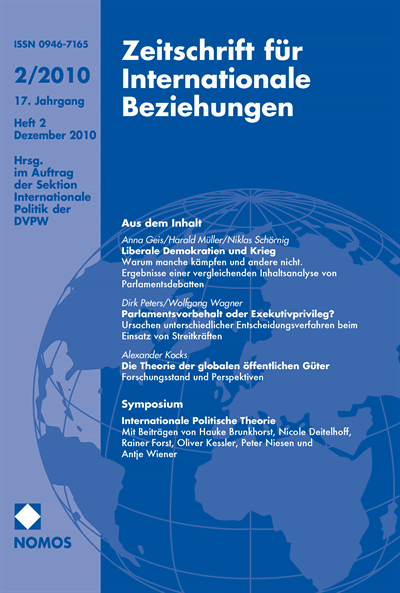 Cover of Volume: ZIB Zeitschrift für Internationale Beziehungen Volume 17 (2010), Edition 2