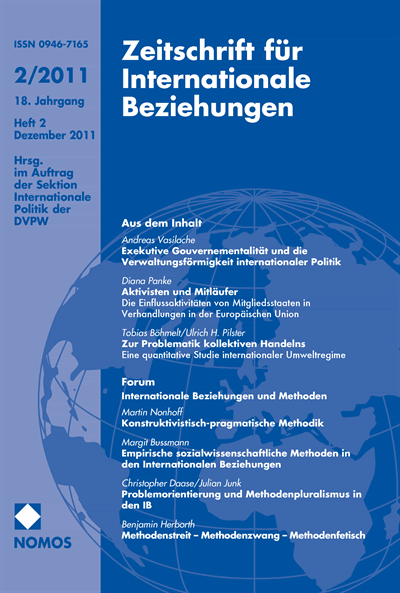 Cover of Volume: ZIB Zeitschrift für Internationale Beziehungen Volume 18 (2011), Edition 2