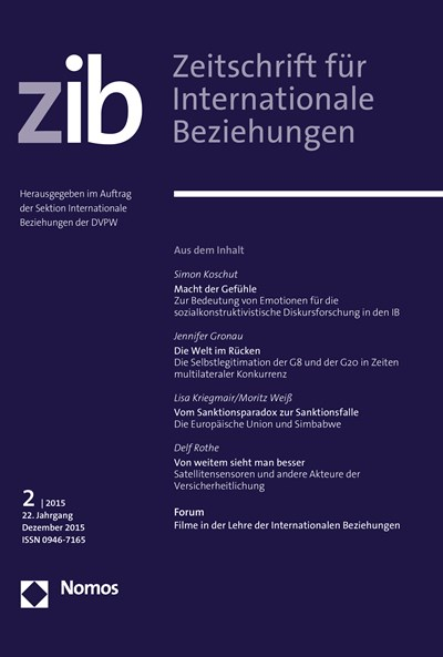 Cover of Volume: ZIB Zeitschrift für Internationale Beziehungen Volume 22 (2015), Edition 2