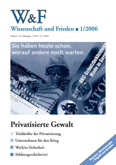 Cover der Ausgabe: Wissenschaft und Frieden Jahrgang 24 (2006), Heft 1