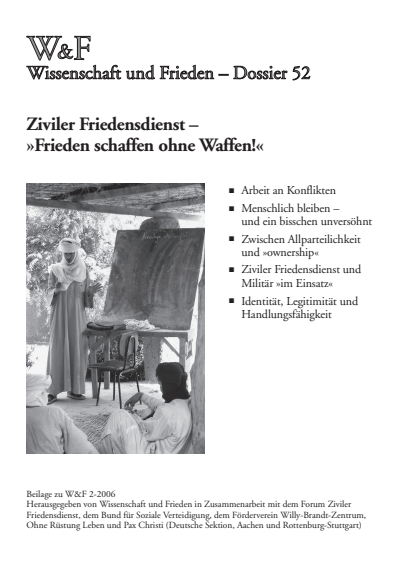 Cover der Ausgabe: Wissenschaft und Frieden Jahrgang 24 (2006), Heft 2 Dossier 52