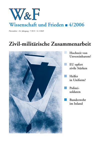 Cover der Ausgabe: Wissenschaft und Frieden Jahrgang 24 (2006), Heft 4