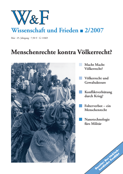 Cover der Ausgabe: Wissenschaft und Frieden Jahrgang 25 (2007), Heft 2