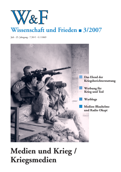 Cover der Ausgabe: Wissenschaft und Frieden Jahrgang 25 (2007), Heft 3