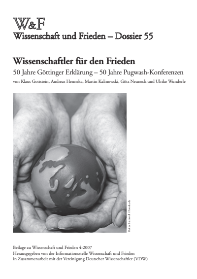 Cover der Ausgabe: Wissenschaft und Frieden Jahrgang 25 (2007), Heft 4 Dossier 55