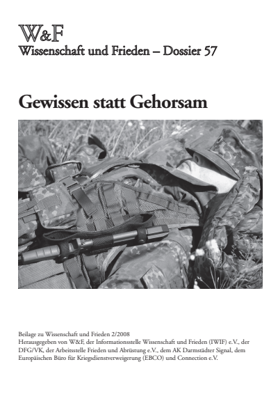 Cover der Ausgabe: Wissenschaft und Frieden Jahrgang 26 (2008), Heft 2 Dossier 57