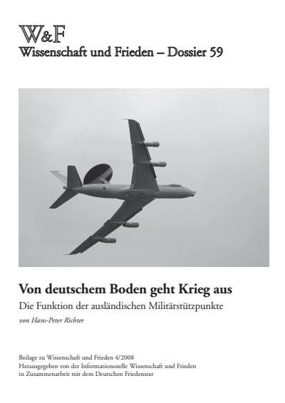 Cover der Ausgabe: Wissenschaft und Frieden Jahrgang 26 (2008), Heft 4 Dossier 59