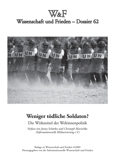 Cover der Ausgabe: Wissenschaft und Frieden Jahrgang 27 (2009), Heft 4 Dossier 62