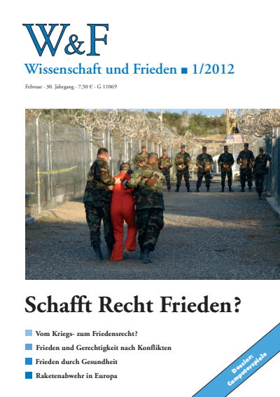 Cover der Ausgabe: Wissenschaft und Frieden Jahrgang 30 (2012), Heft 1